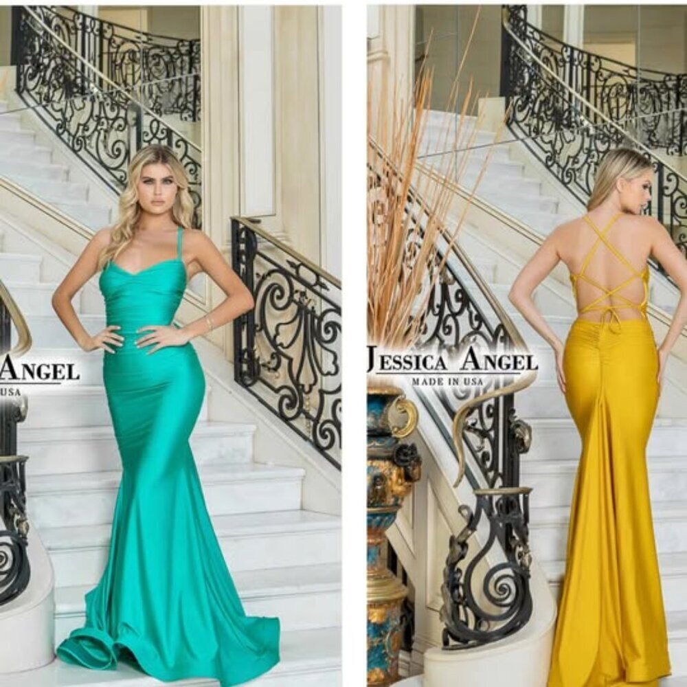 Like New Jessica Angel Hunter Green Gown